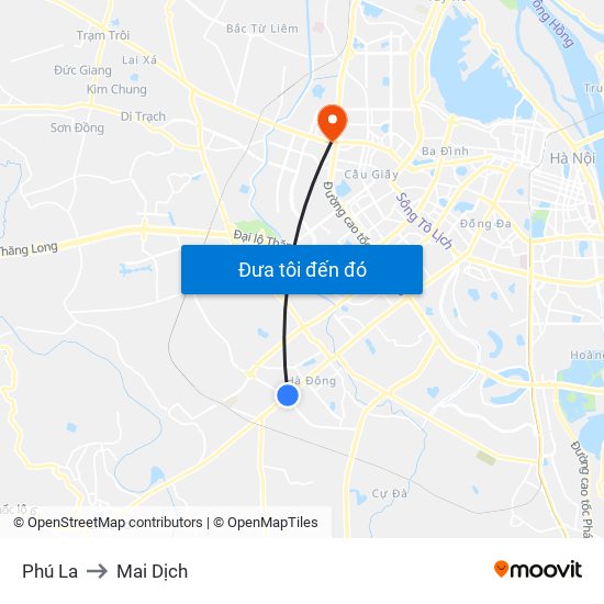 Phú La to Mai Dịch map