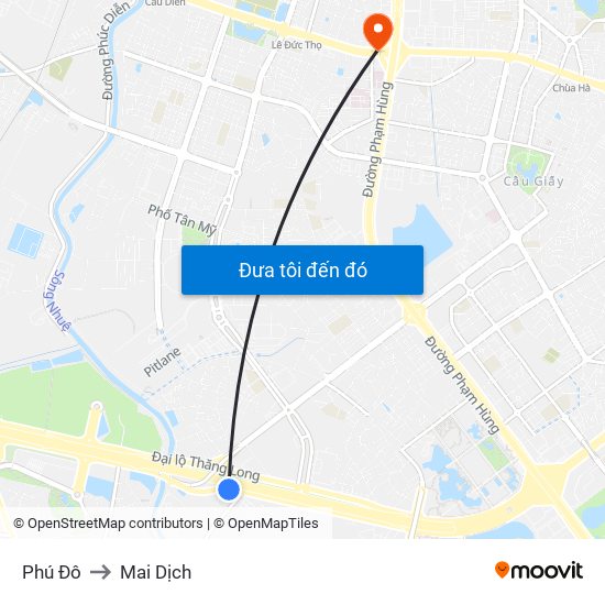Phú Đô to Mai Dịch map