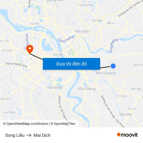 Song Liễu to Mai Dịch map