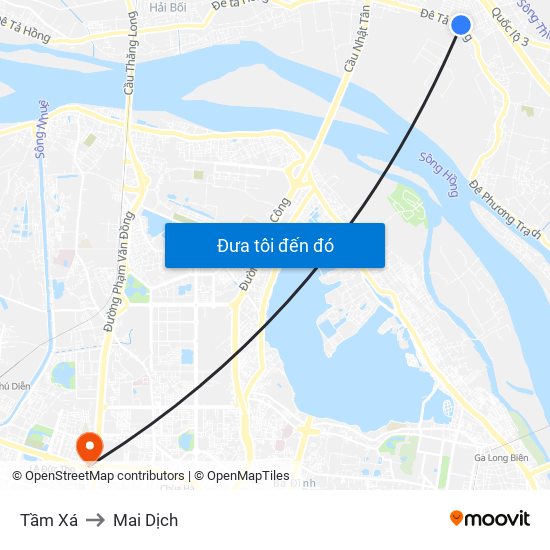 Tầm Xá to Mai Dịch map
