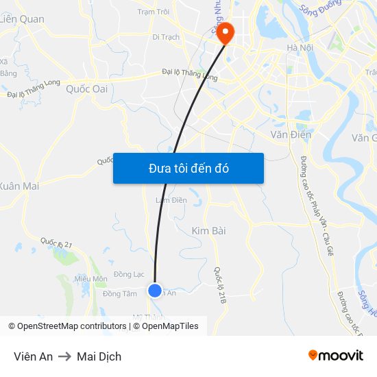 Viên An to Mai Dịch map