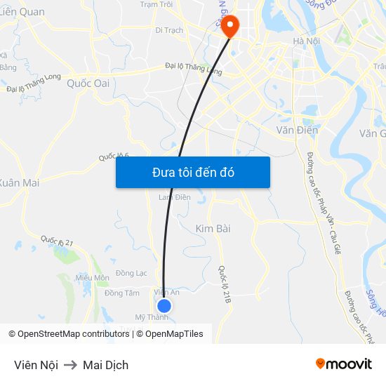 Viên Nội to Mai Dịch map