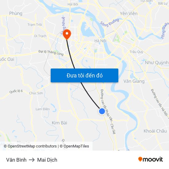 Văn Bình to Mai Dịch map