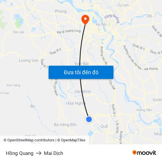Hồng Quang to Mai Dịch map
