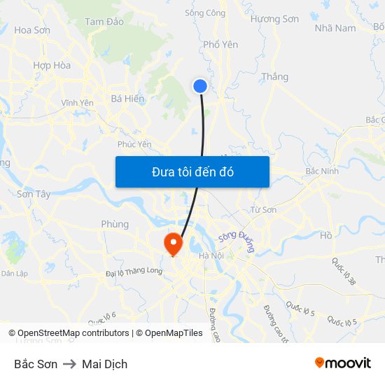 Bắc Sơn to Mai Dịch map