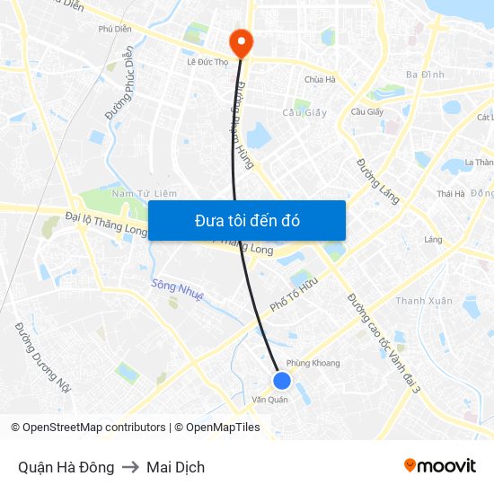 Quận Hà Đông to Mai Dịch map