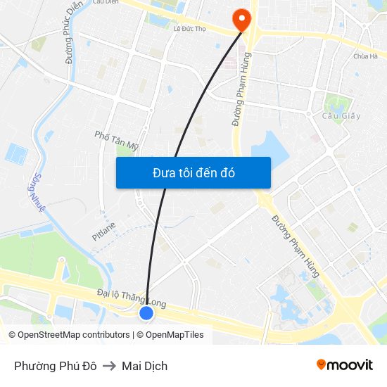 Phường Phú Đô to Mai Dịch map