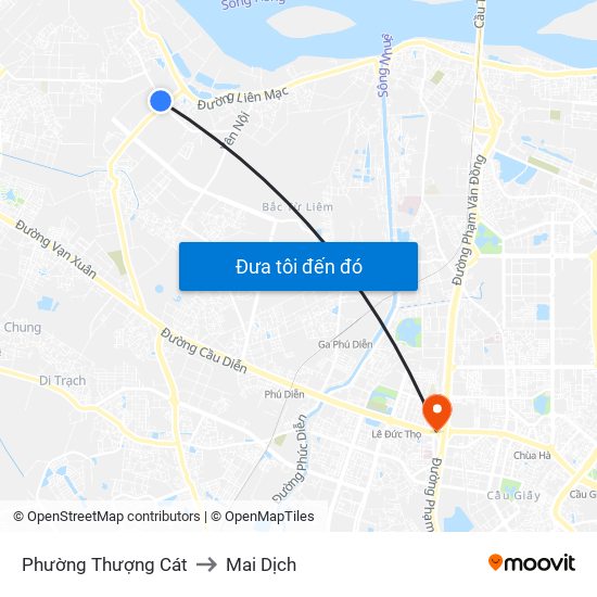 Phường Thượng Cát to Mai Dịch map