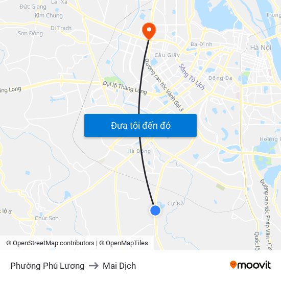 Phường Phú Lương to Mai Dịch map