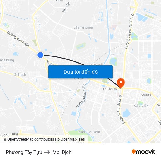 Phường Tây Tựu to Mai Dịch map