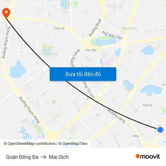 Quận Đống Đa to Mai Dịch map