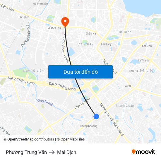 Phường Trung Văn to Mai Dịch map