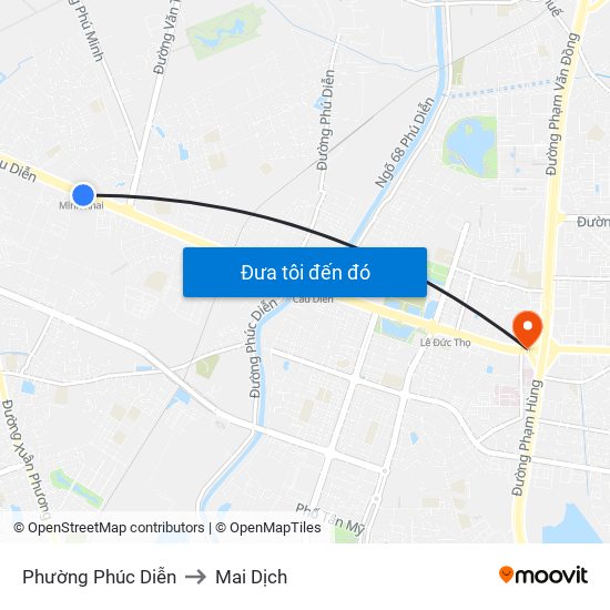 Phường Phúc Diễn to Mai Dịch map