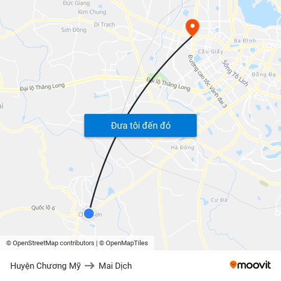 Huyện Chương Mỹ to Mai Dịch map