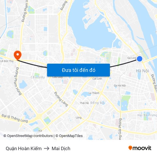 Quận Hoàn Kiếm to Mai Dịch map