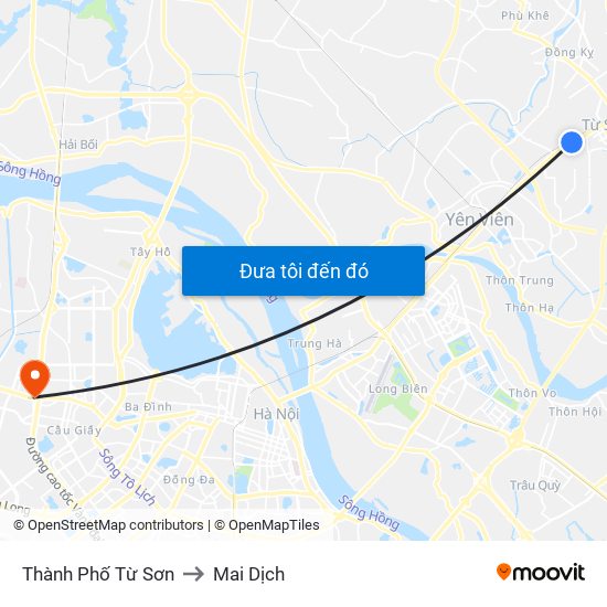 Thành Phố Từ Sơn to Mai Dịch map