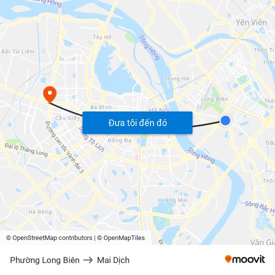 Phường Long Biên to Mai Dịch map