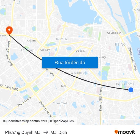 Phường Quỳnh Mai to Mai Dịch map