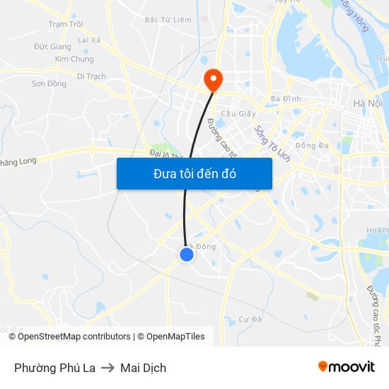 Phường Phú La to Mai Dịch map
