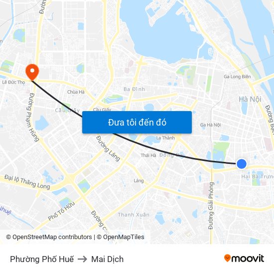 Phường Phố Huế to Mai Dịch map