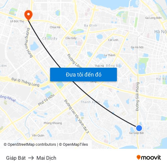 Giáp Bát to Mai Dịch map