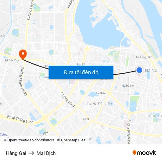 Hàng Gai to Mai Dịch map