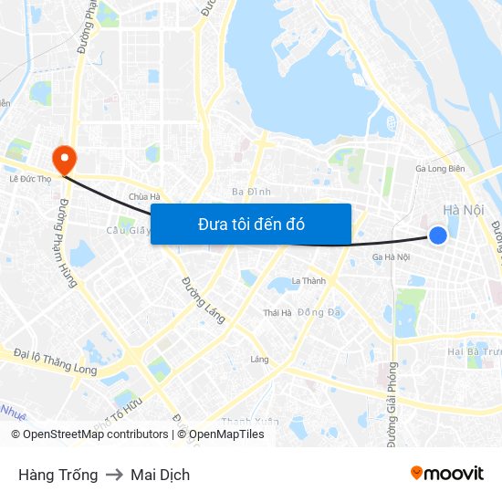 Hàng Trống to Mai Dịch map