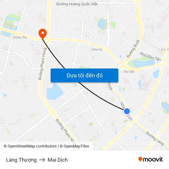 Láng Thượng to Mai Dịch map
