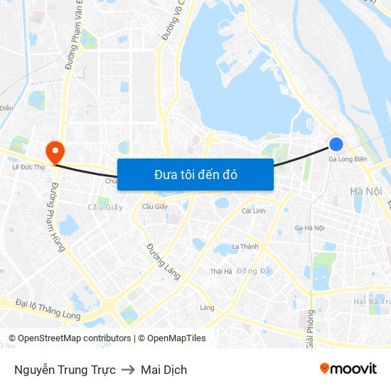 Nguyễn Trung Trực to Mai Dịch map