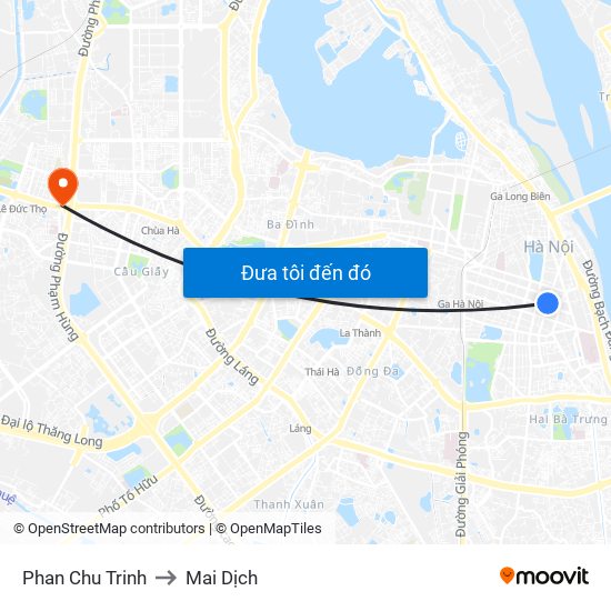 Phan Chu Trinh to Mai Dịch map