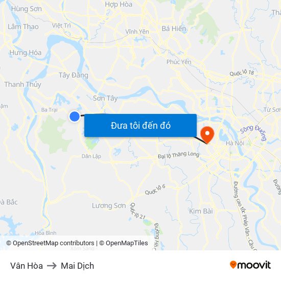 Vân Hòa to Mai Dịch map