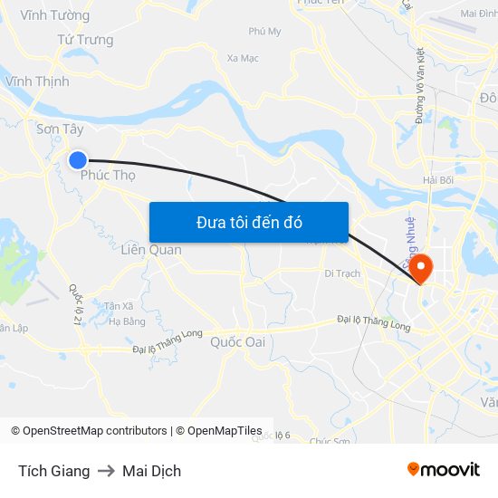 Tích Giang to Mai Dịch map