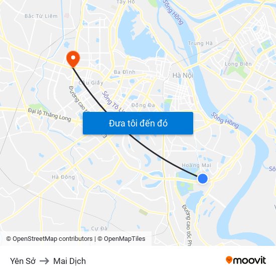 Yên Sở to Mai Dịch map