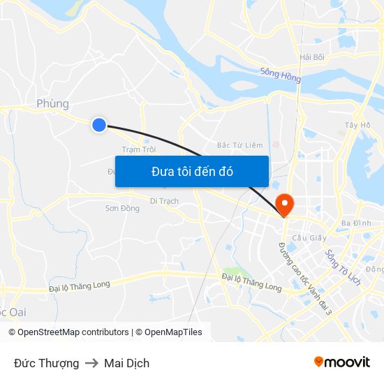 Đức Thượng to Mai Dịch map