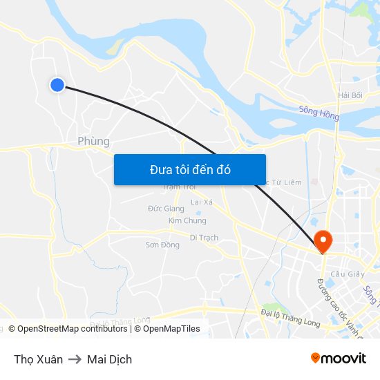 Thọ Xuân to Mai Dịch map