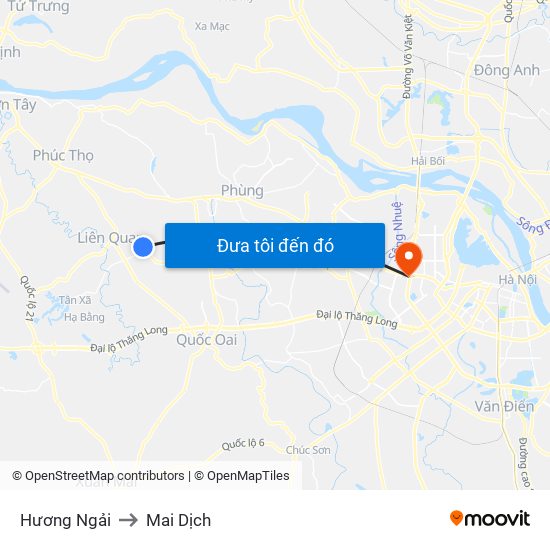 Hương Ngải to Mai Dịch map