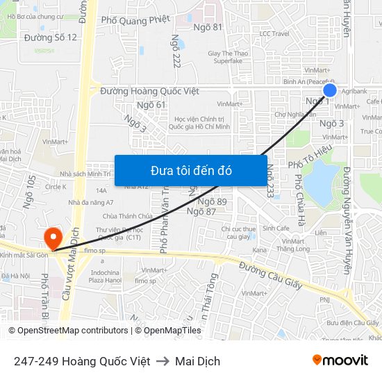 247-249 Hoàng Quốc Việt to Mai Dịch map