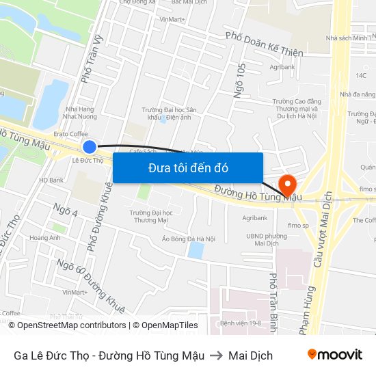 Ga Lê Đức Thọ - Đường Hồ Tùng Mậu to Mai Dịch map