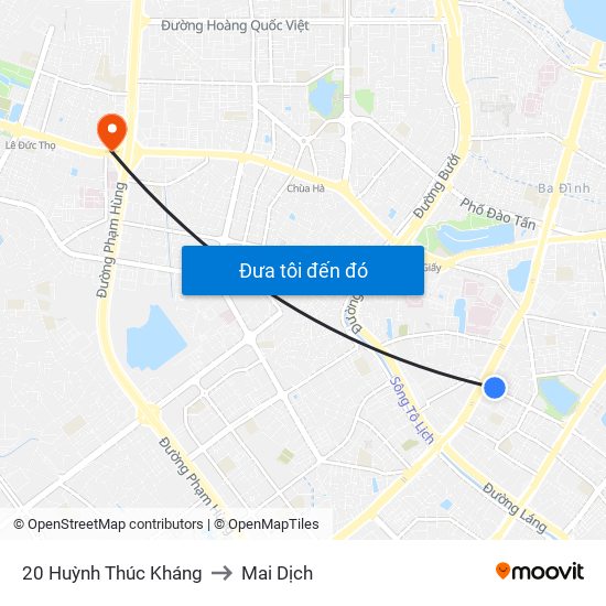 20 Huỳnh Thúc Kháng to Mai Dịch map