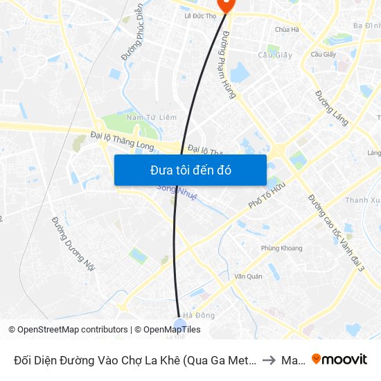Đối Diện Đường Vào Chợ La Khê (Qua Ga Metro La Khê) - 405 Quang Trung (Hà Đông) to Mai Dịch map
