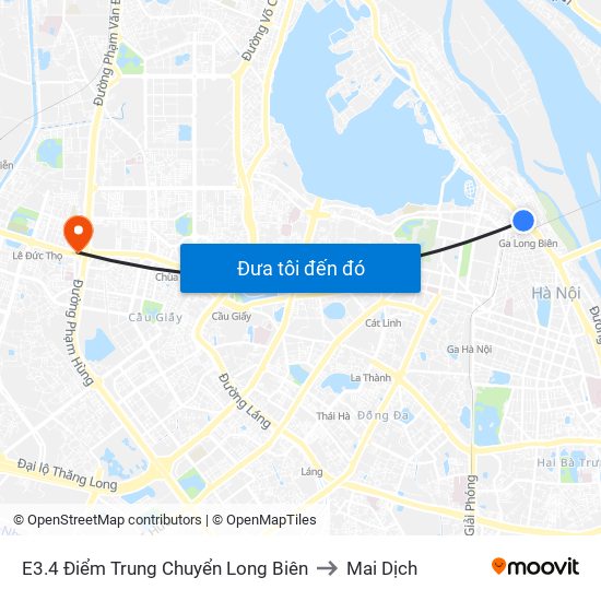 E3.4 Điểm Trung Chuyển Long Biên to Mai Dịch map