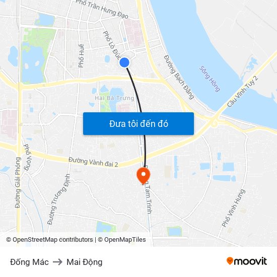 Đống Mác to Mai Động map