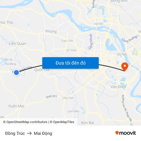 Đồng Trúc to Mai Động map