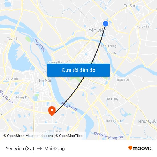 Yên Viên (Xã) to Mai Động map