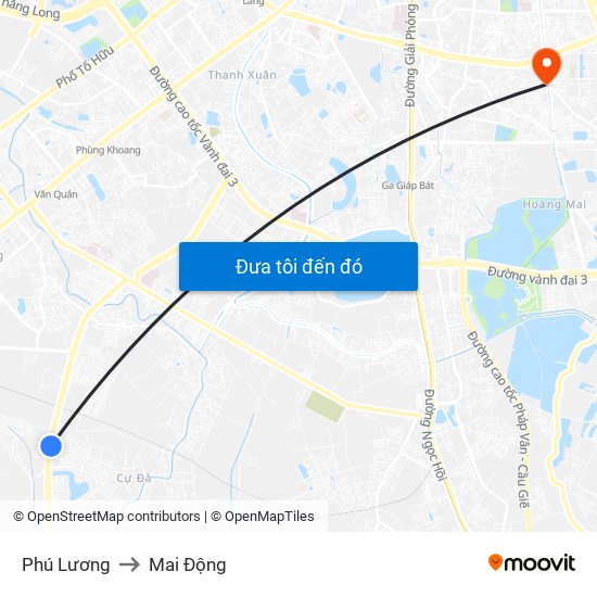 Phú Lương to Mai Động map