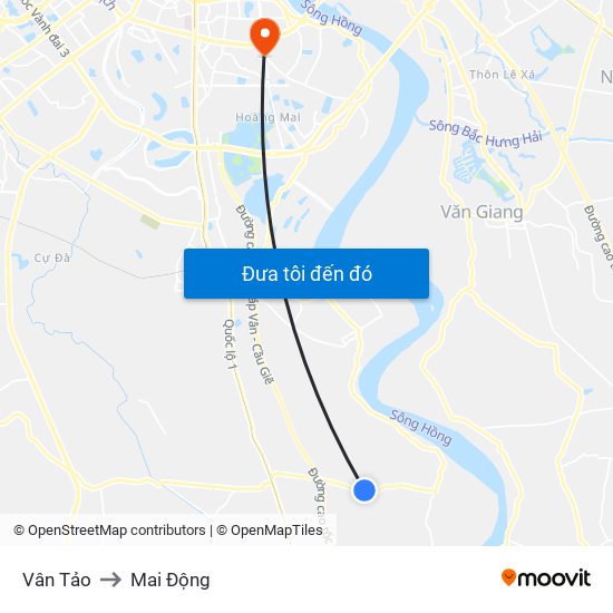 Vân Tảo to Mai Động map