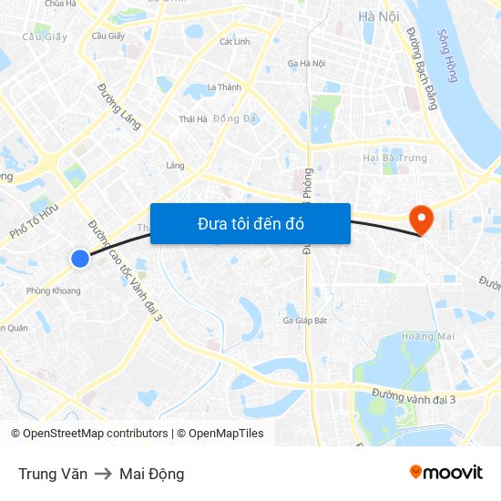 Trung Văn to Mai Động map