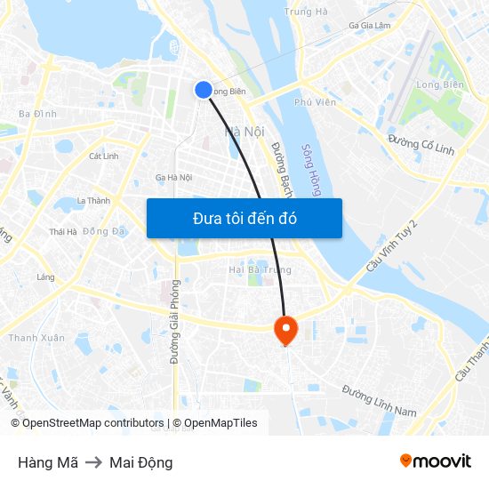 Hàng Mã to Mai Động map