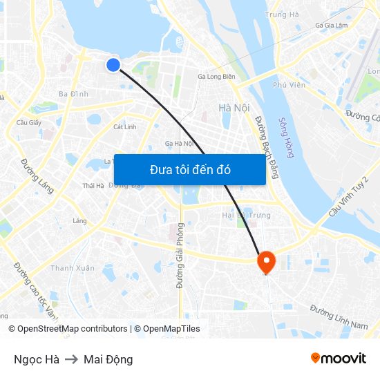 Ngọc Hà to Mai Động map