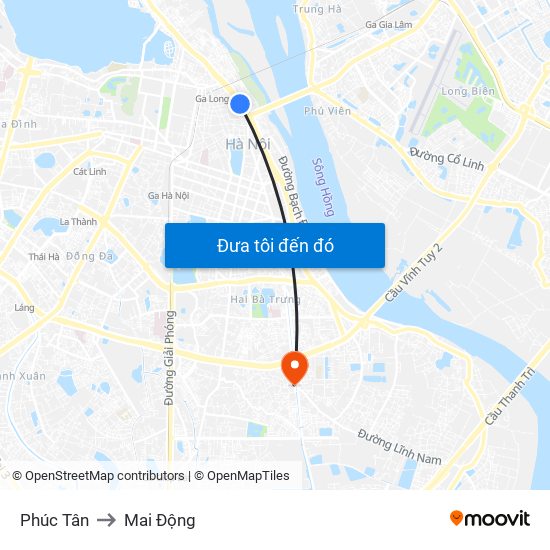Phúc Tân to Mai Động map